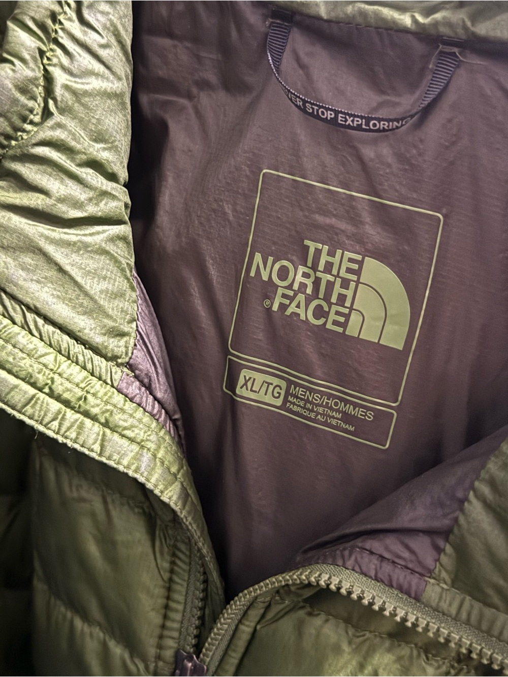 Men's Lightweight The North Face Quilted Jacket Olive Army Green